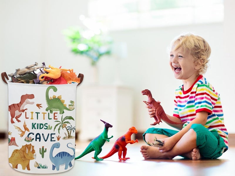 DDBASKET Kids Laundry Basket Dinosaur Hamper for Nursery Boy and Girl Cute Kids Toys Storage Bin Organizer Room Decor for Home(Dinosaur) - Image 2